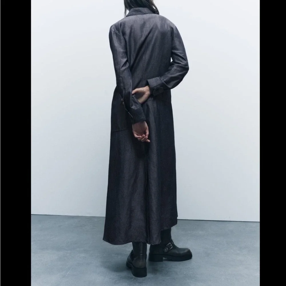 ZARA LINEN BLEND SHIRT DRESS ZW COLLECTION - SIZE XS and S - BRAND NEW WITH TAG - Picture 12 of 13